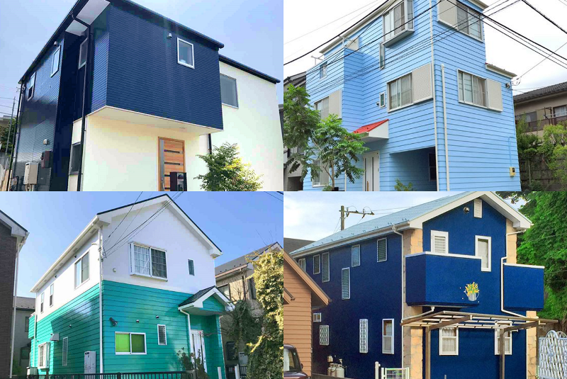 塗り替えたい色が見つかる オシャレな青い外壁の施工事例35選