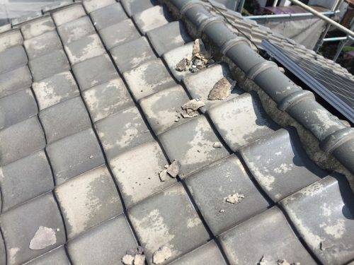 屋根瓦漆喰の補修