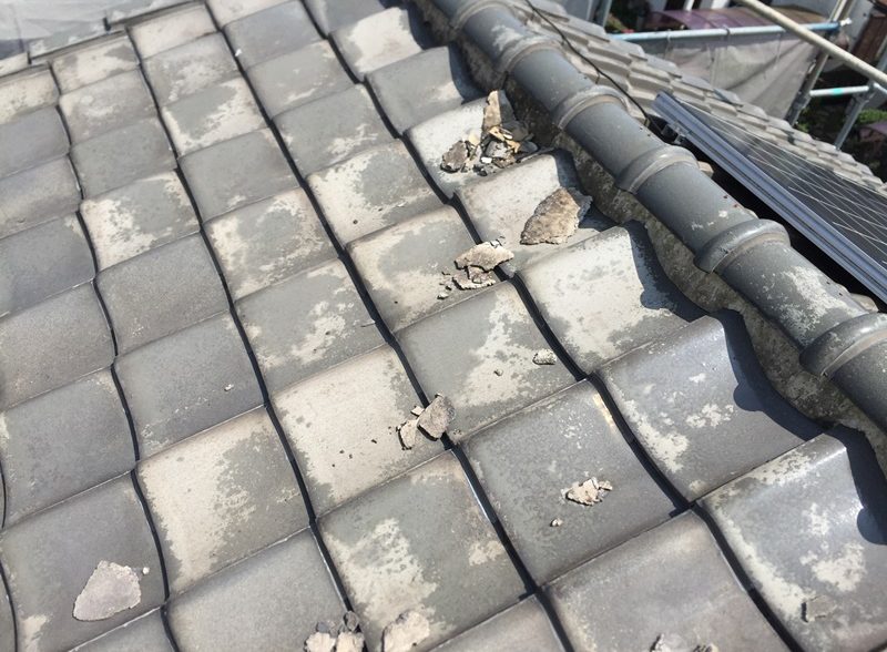 屋根瓦漆喰の補修