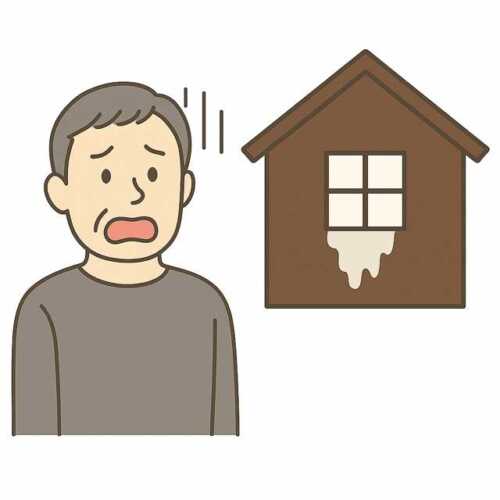 壁の染みが目立っている