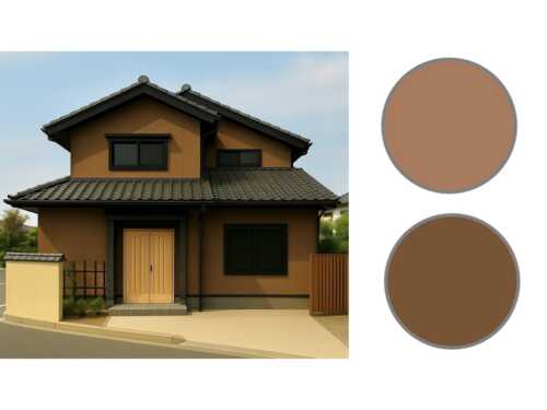 Brown Japanese-style house and color examples
