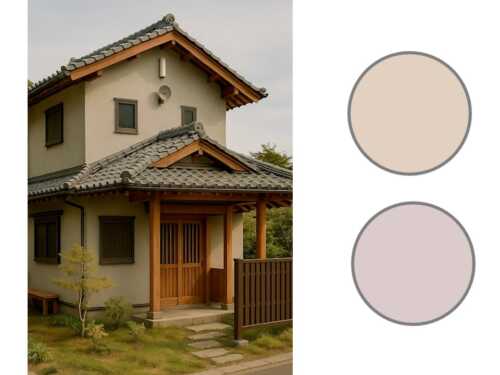 Examples of muted-colored Japanese-style homes and colors