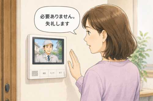 インターホン越しに断る